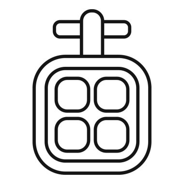 İniş takımlarıyla havalanan yolcu uçağı ön görüş çizgisi resim simgesi