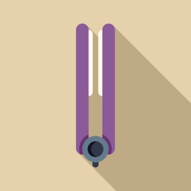 Saç düzleştirici, bej arka planda düz saç simgesi oluşturuyor.