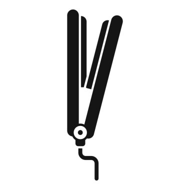 Düz ütünün siyah simgesi, kuaförlerin saç düzleştirmek için kullandığı bir alet.