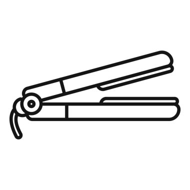 Saç düzleştirici simgesi güzellik salonları için bir kuaför aracını temsil ediyor