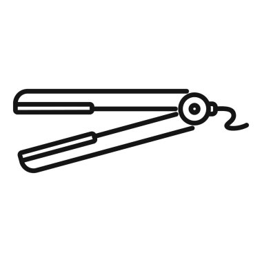 Beyaz arkaplanda izole edilmiş basit bir şekilde saç düzleştirici simgesi