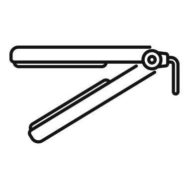 Saç düzleştiricisinin basit bir çizgisi. Saç şekillendirme ve güzelliği temsil etmek için mükemmel.