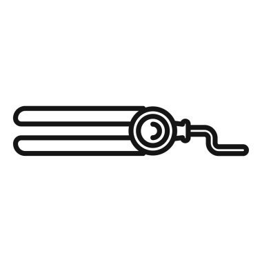 Saç düzleştirici simgesi, saç düzleştirme sürecini gösteriyor. Güzellik ve saç bakımı projeleri için mükemmel.