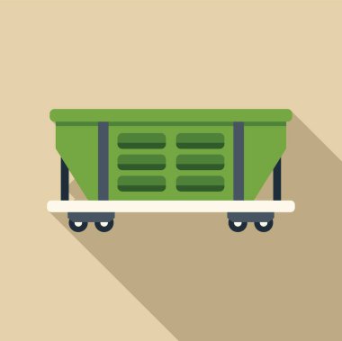 Demiryollarında duran yeşil zıpzıp vagonu kargo taşımacılığı için tasarlandı.