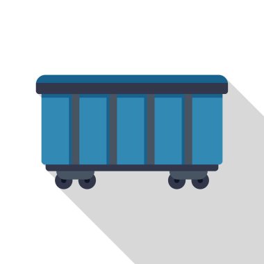 Mavi tren yük vagonu demiryoluna kargo taşıyor.