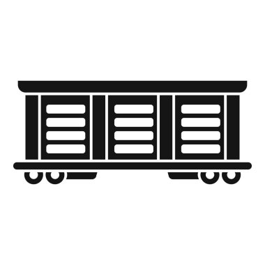 Demiryolu lojistik ve nakliye konseptini temsil eden bir tren vagonunun basit bir simgesi.