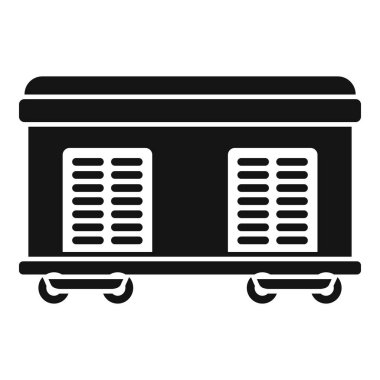 Tekerleklere elektrik sağlayan mobil bir endüstriyel jeneratörün siyah beyaz silueti