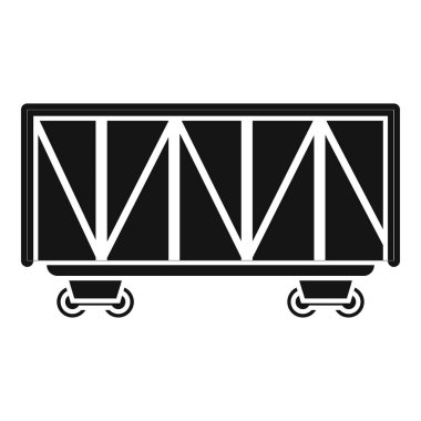 Demiryolunda duran yük vagonunun siyah siluet simgesi