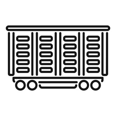 Bir yük vagonunun mal teslimatının basit simgesi.