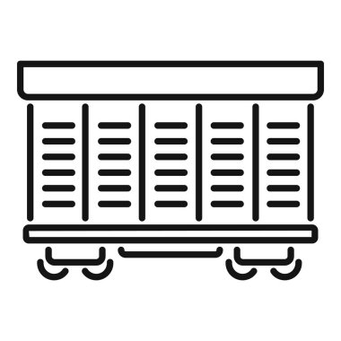 Demiryolu raylarında yük taşıyan bir yük vagonunun basit sanatı.