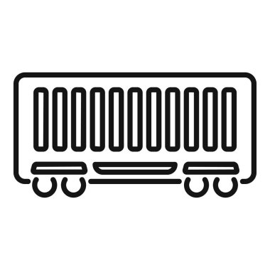 Demiryolunda mal taşıyan bir yük vagonunun basit çizimleri.