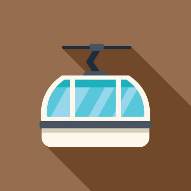 Cableway teleferik kulübesi dağın tepesine doğru yol alıyor.