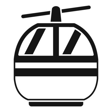 Turistleri bir dağın tepesine taşıyan füniküler bir kulübenin basit bir simgesi.