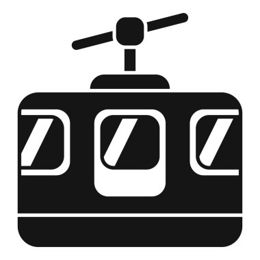 Füniküler bir demiryolu aracının siyah silueti dağ yamacından yükseliyor.