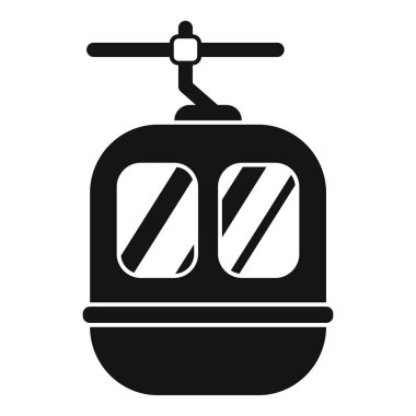 Füniküler bir kulübenin siyah silueti insanları bir dağın tepesine çıkarıyor.