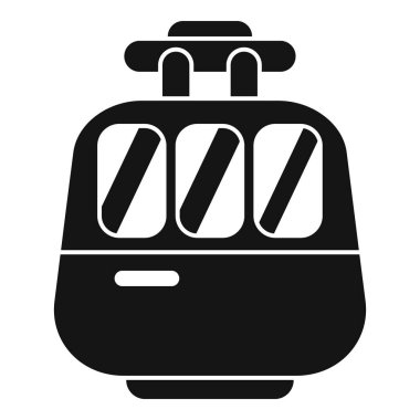 Füniküler bir demiryolu aracının siyah silueti dağa tırmanıyor.