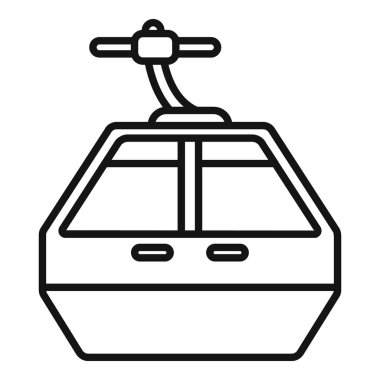 Füniküler kulübe ikonu. Beyaz arkaplanda izole edilmiş web tasarımı için füniküler kabin simgesi