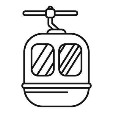 Bir dağ manzarasından yükselen füniküler kabinin ana simgesi