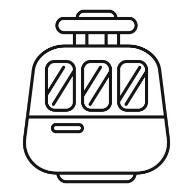 Şehir manzarasında hareket eden bir tramvayın minimalist çizgisi
