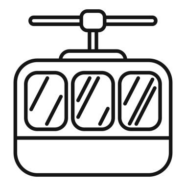 Bir dağ yamacına tırmanan bir teleferik kulübesinin basit çizimi