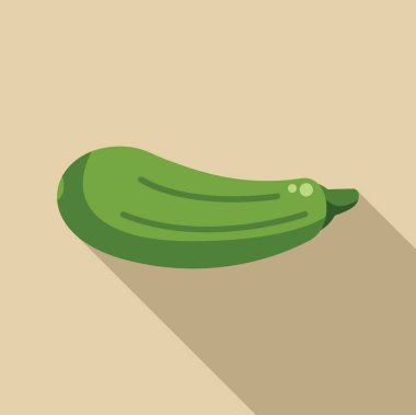 Yeşil kabak bej bir arka planda, gölgesi ile yatıyor. Sağlıklı besin örnekleri için mükemmel.