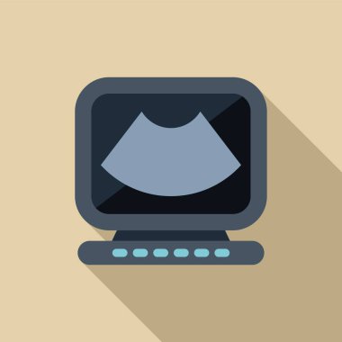 Ultrason makinesi sonogram görüntüsü veriyor, tıbbi görüntüleme teknolojisini temsil ediyor.
