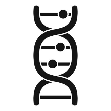 DNA ipliğinin siyah ve beyaz simgesi çift sarmal şekli oluşturuyor.