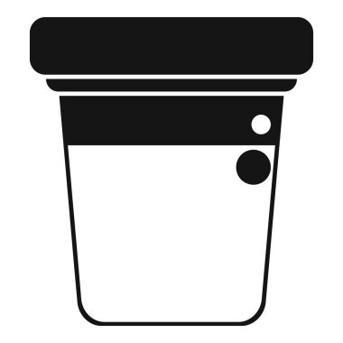 İçinde numune olan tıbbi örnek kabının siyah beyaz simgesi.