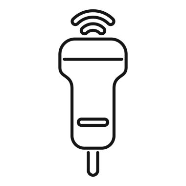 Kablosuz barkod tarayıcısının Wi-Fi kullanarak veri aktaran basit satır simgesi