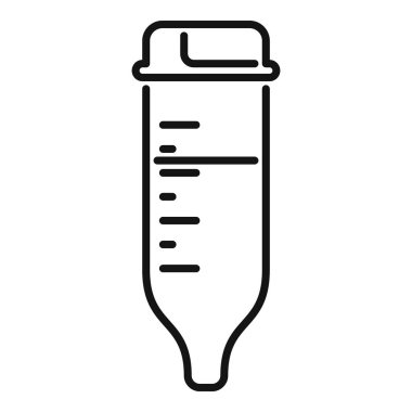 Bilim deneyi için sıvı ölçen laboratuvar cam deney şişesi.