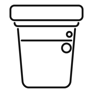 Sıvı ve kabarcıklar içeren basit bir deney şişesi simgesi, bilimsel araştırma ve laboratuvar analizini temsil ediyor.