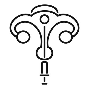 Sokak lambası direği kaldırımda duruyor, geceleri şehri aydınlatıyor.