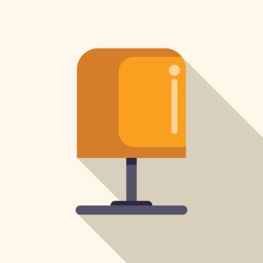 Uzun gölgeli bir bilgi masasının minimalist düz tasarım simgesi, müşteri desteği ve yardımını öneriyor