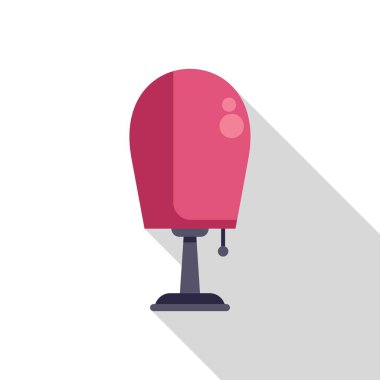 Pembe kuaför sandalyesi uzun gölgeler bırakıyor. Web siteleri, sunumlar, bilgi grafikleri ve daha fazlası için harika.