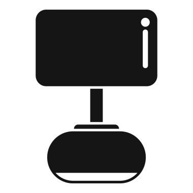 Ses komutlarını dinleyen akıllı bir konuşmacı için siyah simge simgesi