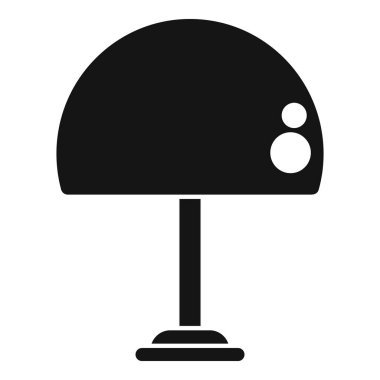 Modern bir masa lambasının siyah silüeti tek bacaklı yuvarlak tabanlı.