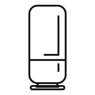 Modern hava temizleyicinin çizgi simgesi çalışıyor ve evdeki havayı temizliyor