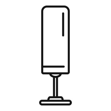 Kum torbası boks antrenmanı ikonu için ayakta duruyor.