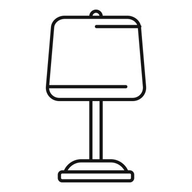 Bir masa lambasının yerde duran basit çizgi sanat simgesi