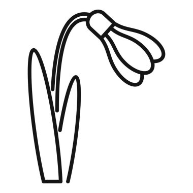 Siyah ve beyaz çizgili bir kar damlası çizimi bir kök ve yaprakla büyüyor.