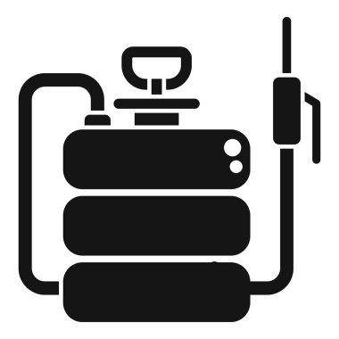 İlaçlamacılar tarafından zararlıları ortadan kaldırmak için kullanılan ilaçlama ekipmanları için siyah sembol