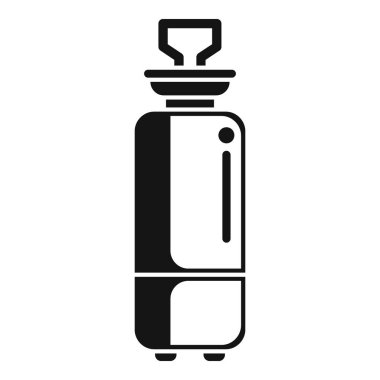 Modern bir su dağıtıcısının siyah siluet simgesi, soğuk ve arıtılmış su sağlıyor.