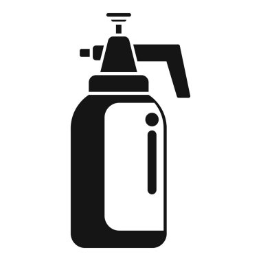 Bahçe işleri ve temizlik işleri için manuel el basıncının siyah siluet simgesi