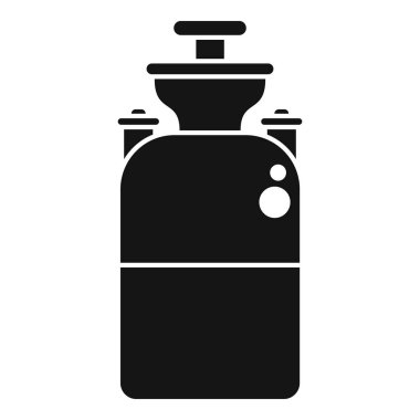 Çöp sıkıştırıcısının siyah silueti atık hacmini azaltıyor