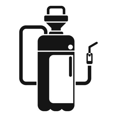 Bahçe bakımı ve haşere kontrolü için profesyonel spreyleme ekipmanının siyah beyaz simgesi