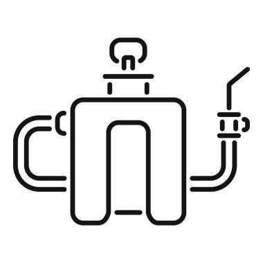 Basit, modern bir kahve makinesi ikonu. Evde ya da kafede kahve demlemek için mükemmel.