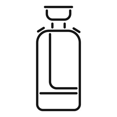 Gaz silindiri için siyah çizgi simgesi, sanayi, ev veya kamp kullanımı için