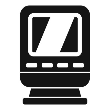 Modern yüksek hızlı trenin siyah siluet simgesi, hız ve verimliliği vurguluyor