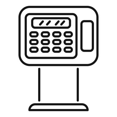 Güvenlik sistemi kontrol panelinin basit satır simgesi, web ve grafik tasarım projeleri için idealdir