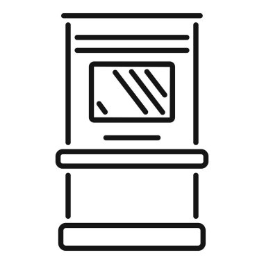 Bankacılık işlemleri için hazır bekleyen bir ATM 'nin satır çizimi